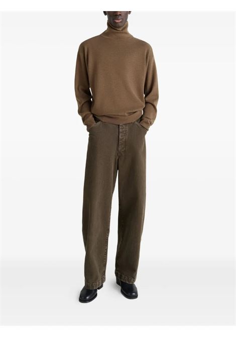 crew neck sweater man brown LEMAIRE | TO1434 LK1045BR425